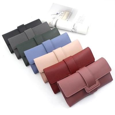 Damen Tri-Fold Lange Mode Geldbörse Clutch im Koreanischen Stil mit Schnalle