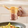 Push-type Sealed Seasoning Jar Glass Condiment Storage Container Spice Tank  Home Cooking