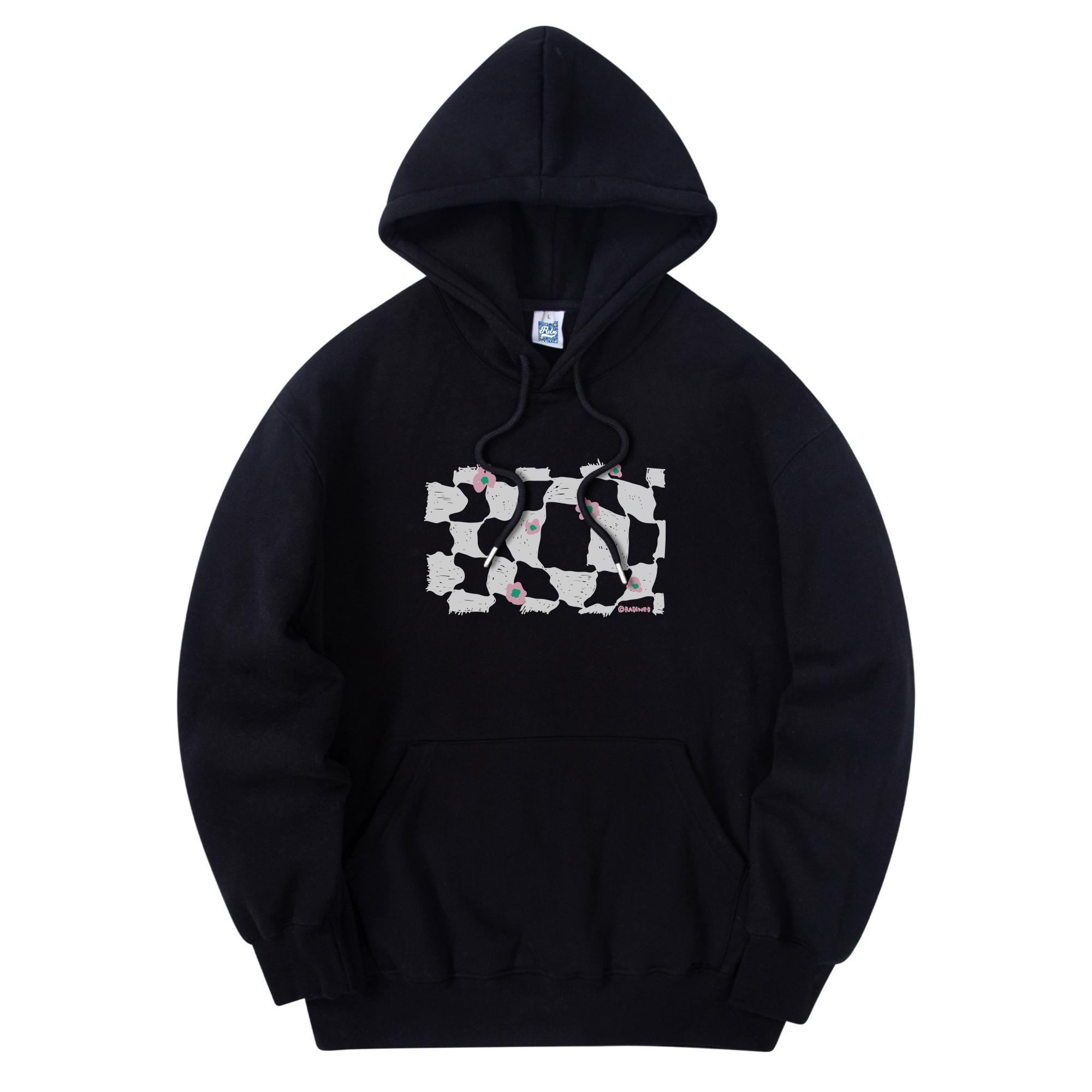 Radineo Check Flower Hoodie Black M