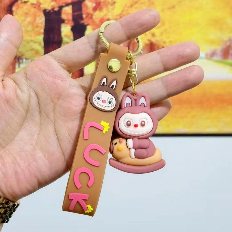 Colorful Cartoon Pvc Sheep Keychain Adorable Soft Keyring for Bags and Cars