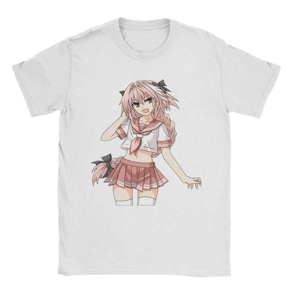 Fate Series Astolfo Sailor Uniform T-Shirt, Unisex Anime Fan Streetwear Tee, 100% Cotton Casual Short Sleeve Top