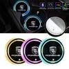 2PCS LED Atmosphere Lights Car Coaster Water Cup Pad 7 Colorfuls USB Charging For Porsche Cayenne Panamera Macan 911 718 Boxster