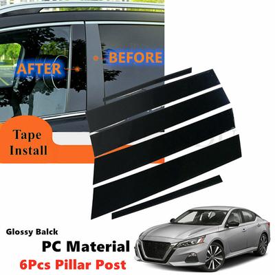 Car Window Pillar Posts Door Cover Trim Kits Glossy Piano Black for Nissan Altima 2019-2021 BC Column Stickers Accessories