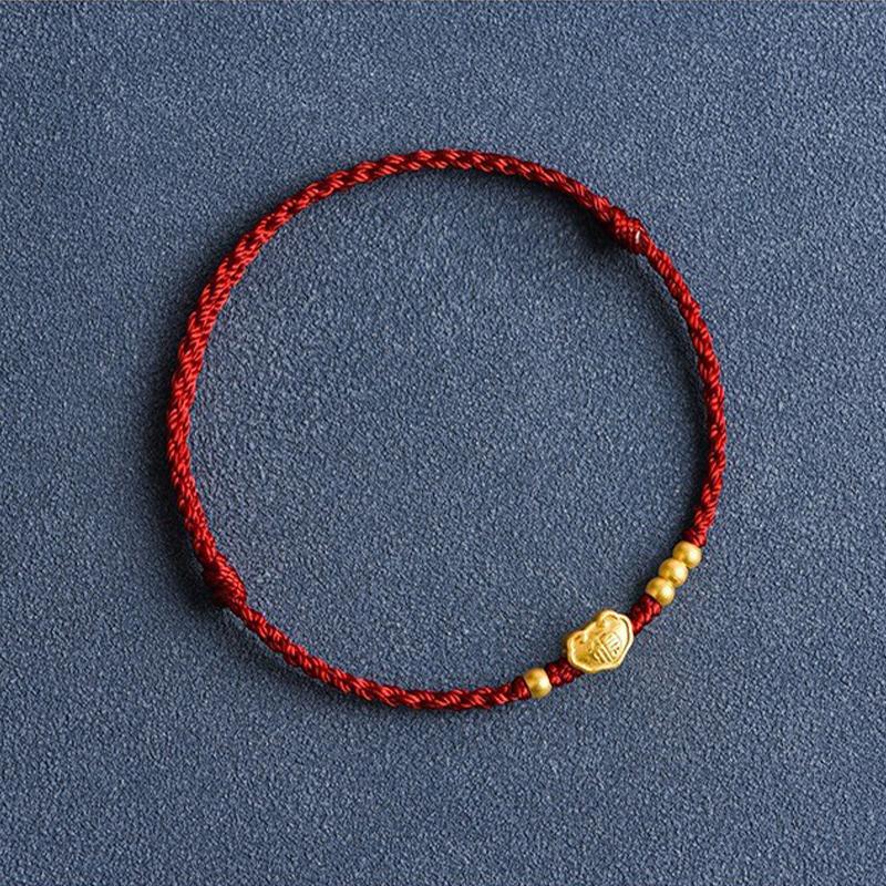 Chinese Style Lucky Bracelet For Women Men  Handmade Braided Peace Lock Adjustable Bracelet Jewelry Accessories Gifts