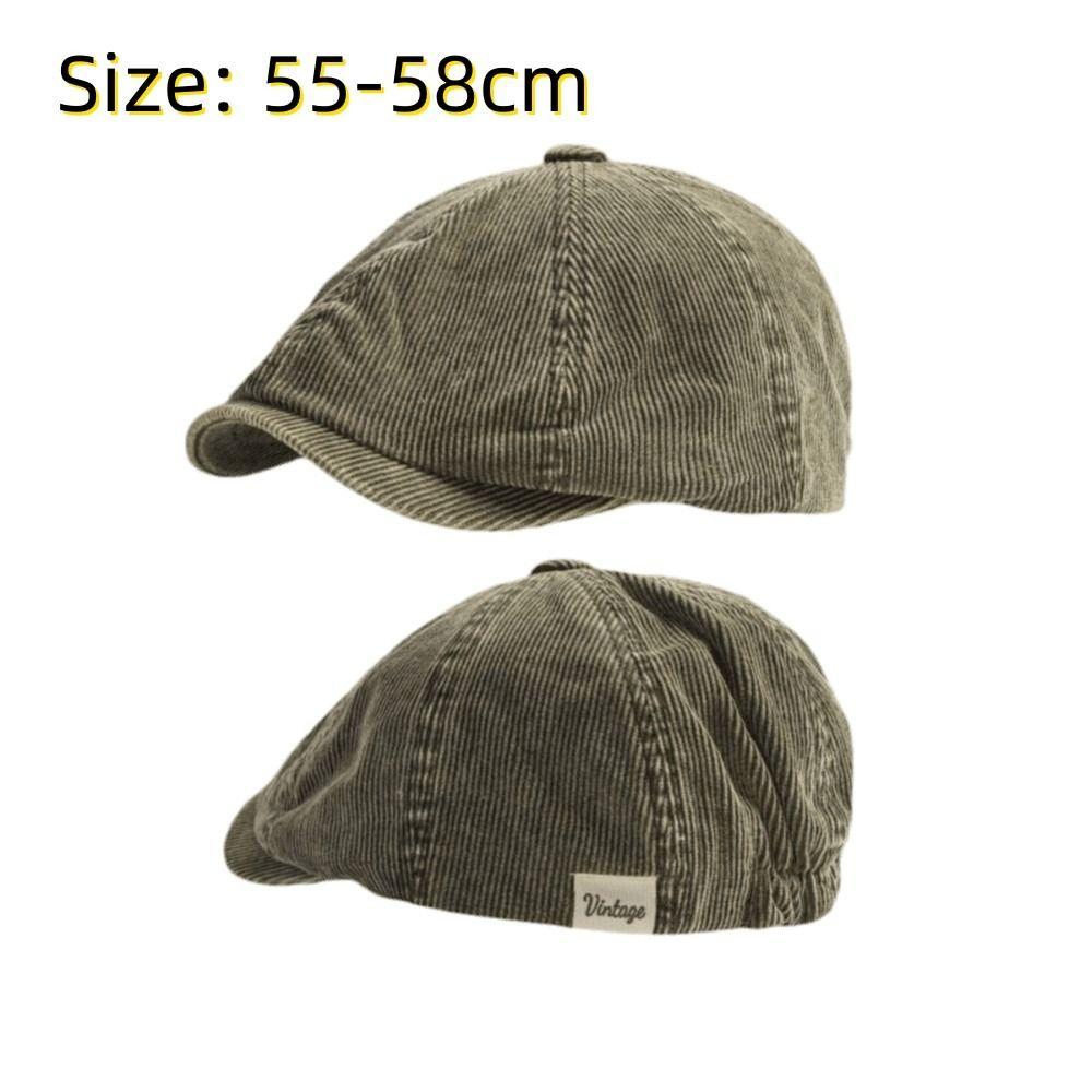 Corduroy Forward Cap Adjustable Octagonal Hat Fashion Newsboy Hats Autumn Winter