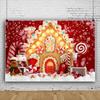 Christmas Photography Decor Backdrop Winter Snow Xams Tree Candy Gifts Snowman Santa Claus Family Party Photo Background Props