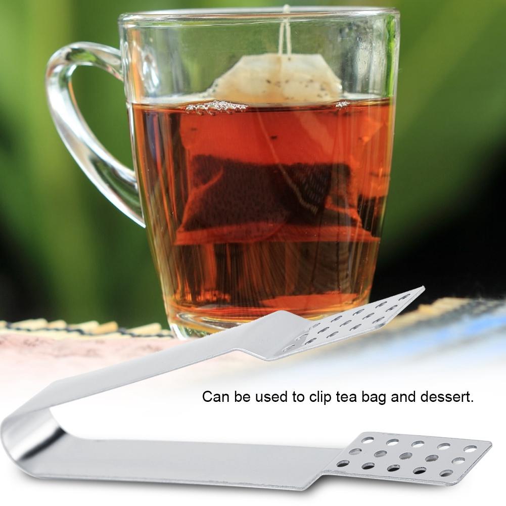 Multifunctional Stainless Steel Tea Bag Clip Kitchen Cooking Garget