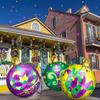 3 Pcs 24 Inch Mardi Gras Decorations Giant Mardi Gras Inflatables Ball Masquerade Inflatables PVC Outdoor Air Blow up Balls for Themed Party