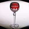 Vintage Handcrafts Multi-Colored Crystal Edo Kiriko Wine Glass Bohemia Hand Engraved Stemware