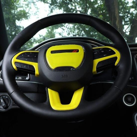 Interiör rattdekorpanel för Dodge Charger/Challenger 15+ Gul
