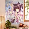 Nekopara Tapestry Anime Cat Girls Chocola and Vanilla In Cute Pajamas Wall Hanging Background Cloth for Home