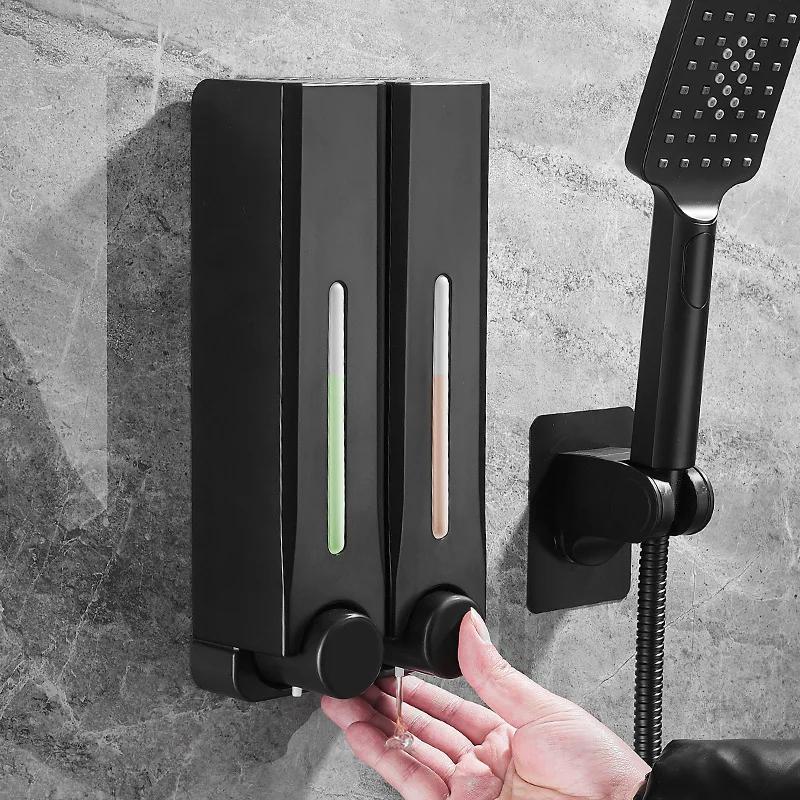 Nail Free Wall Mounted Hotel Bathroom Kitchen Soap Dispenser Wall Mounted Hand Sanitizer Shower Gel Shampoo Press Soap Dispenser