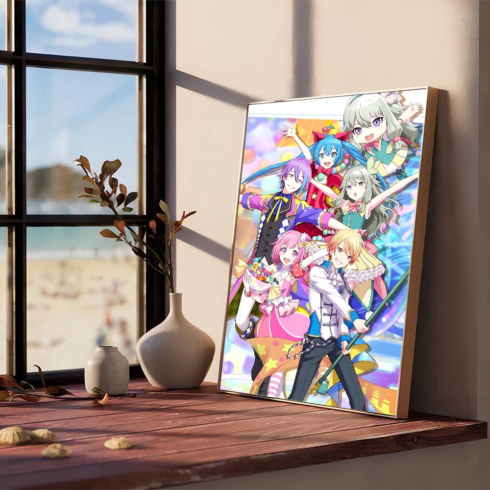Anime P-project S-sekai Movie Sticky Posters Retro Kraft Paper Sticker DIY Room Bar Cafe Aesthetic Art Wall Painting