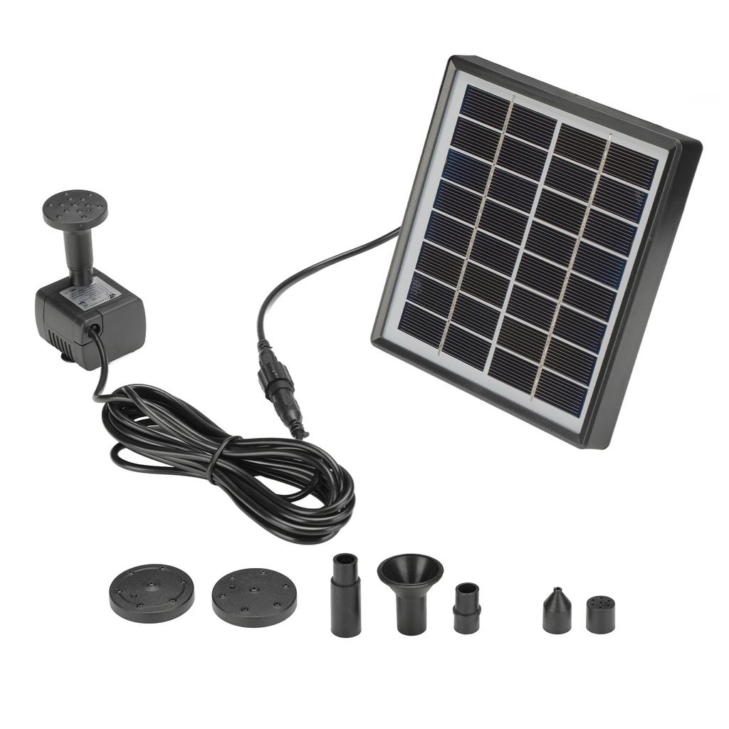 Solar Fountain Pump Energy Saving High Efficiency Black Solar Fountain for Garden Bird Bath Small Pond 2W