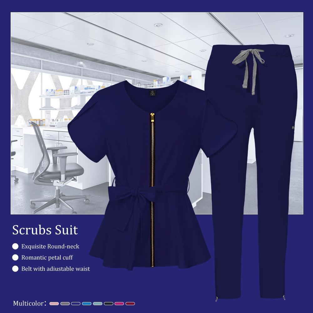 Beautician Work Set Pet Clinic Medical Uniforms Short Sleeved Nurse Scrub Set Medical Women Uniform Operating Room Suit Overalls