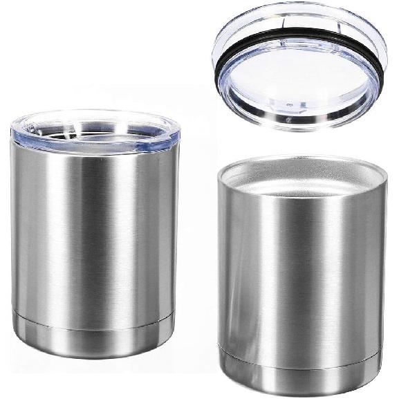 10oz Lowball Tumbler, Double Wall Stainless Steel Insulated for Keeping Hot and Cool