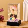 Valentine's Day Gift Immortal Rose Couple Doll Square Flower Cover Night Light Creative Ornament