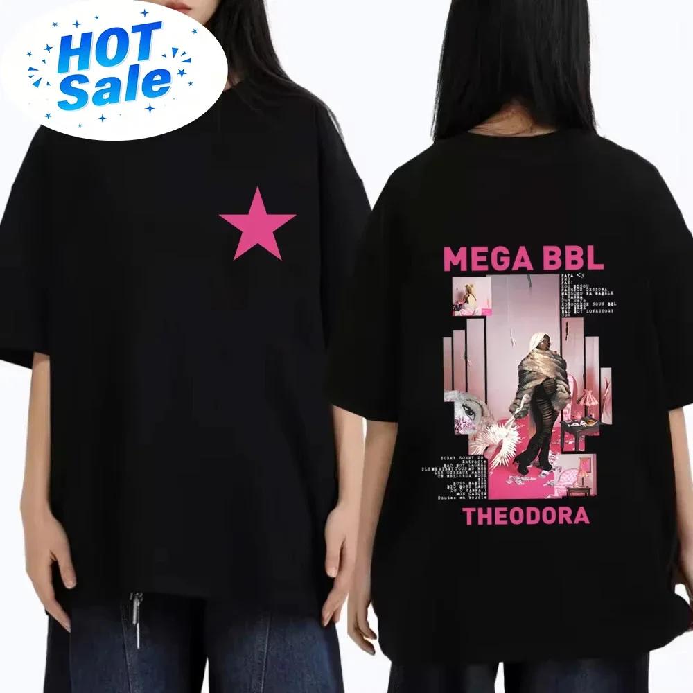 Rapper Theodora Mega Bbl Álbum Camisetas Gráficas Unisex Wounisex Hip Hop Moda Música Pop Streetwear Masculino Casual Algodón Vintage Camiseta