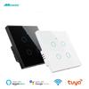 Melery Smart WiFi Switch EU Touch-Lichtschalter, Glasplatte mit/ohne Neutralleiter-Fernbedienung von Alexa Google Home, 1/2/3/4-Gang.