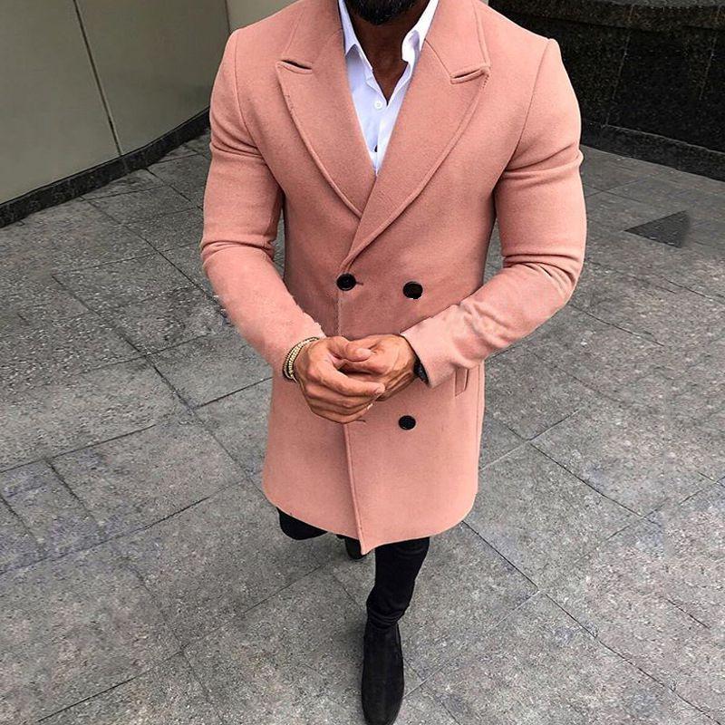 Luxuriöser Herren Winter-Trenchcoat Mit Warmem Revers Und Versteckten Schulterpolstern