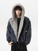 Men's Retro American Eagle Hooded Cotton Jacket - Thick, Warm, Trendy Winter Wear