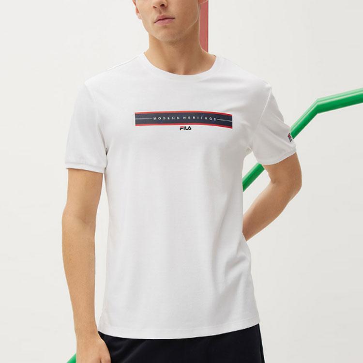 New FILA T Shirt Men's Standard White F11M131120F-WT