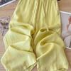 Spring Summer Women's Casual Plus Size Breathable Cotton Linen Wide-Leg Pants
