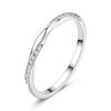S925 Sterling Silver Korean Minimalist Mobius Zirconia Stackable Infinity Ring