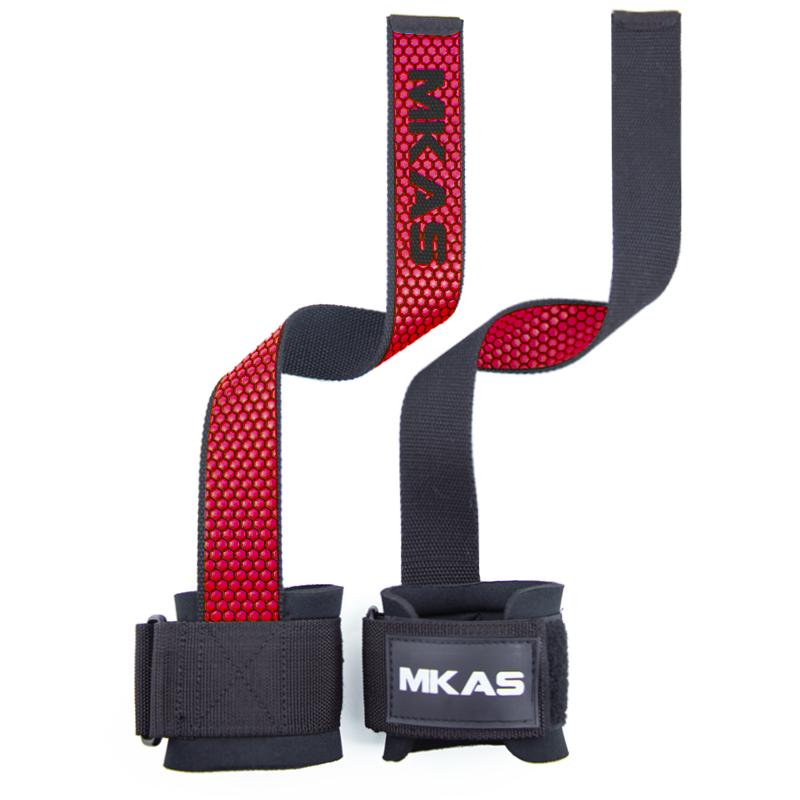 MKAS Nylon Custom Logo Weightlifting Straps Heavy Duty Non-slip Wrist Straps Gym Fitness Weightlifting Wrist Straps