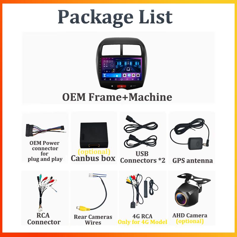 Android 14 For Mitsubishi ASX 1 2010-2018 Car Radio Player Car Intelligent Systems Touch Screen GPS Navigation Mirror Link Wifi