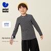 Mini Balabala Kids Casual Striped Mock Neck Long Sleeve T-Shirt