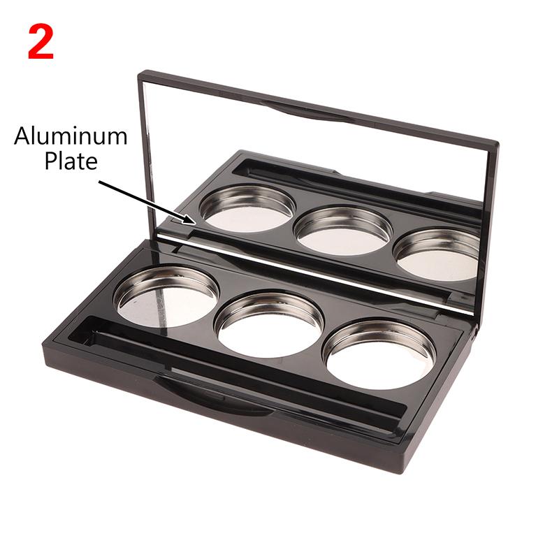 3 Grids Square Empty Eyeshadow Palette With Fixed Sticker&Aluminum Plate Plastic Cosmetic Container Clear Makeup Case