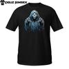 Blue Ghost Reaper T-Shirt | Spooky Soul Collector Design | Horror Art Tee