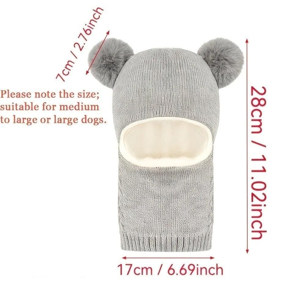 Cute Pet Knitted Warm Hat Solid Color Noise Reduction Dog Calming Earmuff Handmade Comfortable Soothing Head Covers Photography