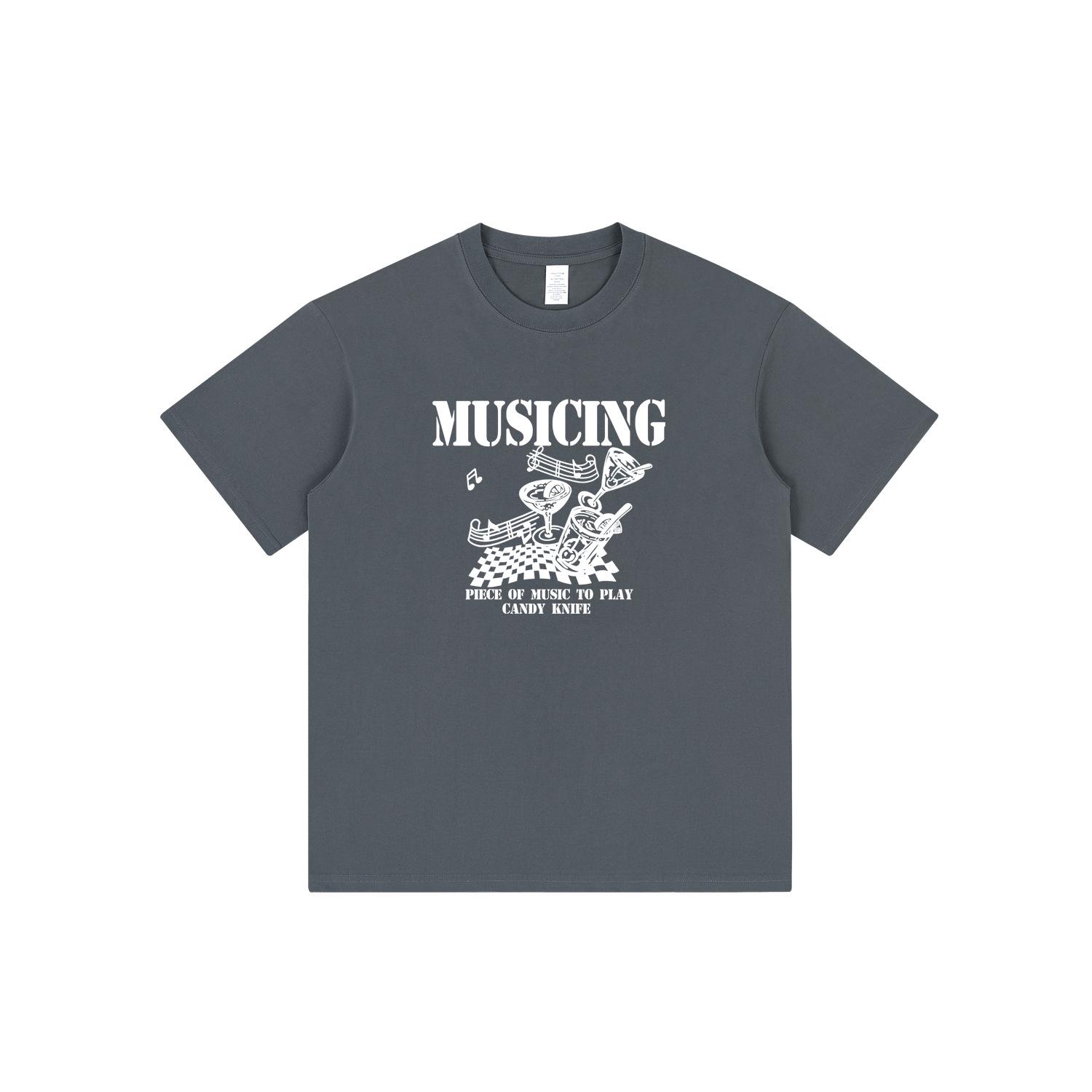 

Унисекс Хлопковая Футболка с Коротким Рукавом Коричневого Цвета в Китайском Стиле - Летняя Универсальная Парная Одежда с Рукавом Три Четверти 2XL темно-серого