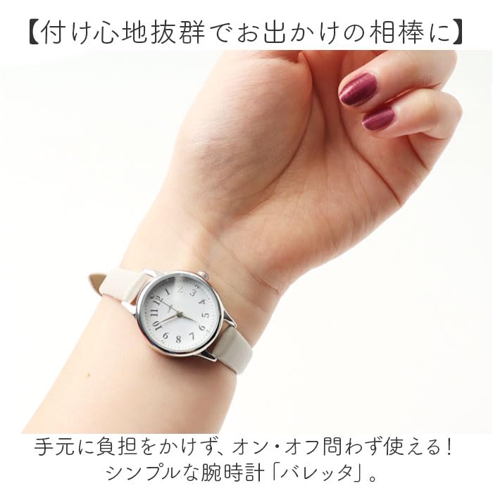 Fieldwork Analog Wristwatch with Barrette and Faux Leather, JN049-3, Pink