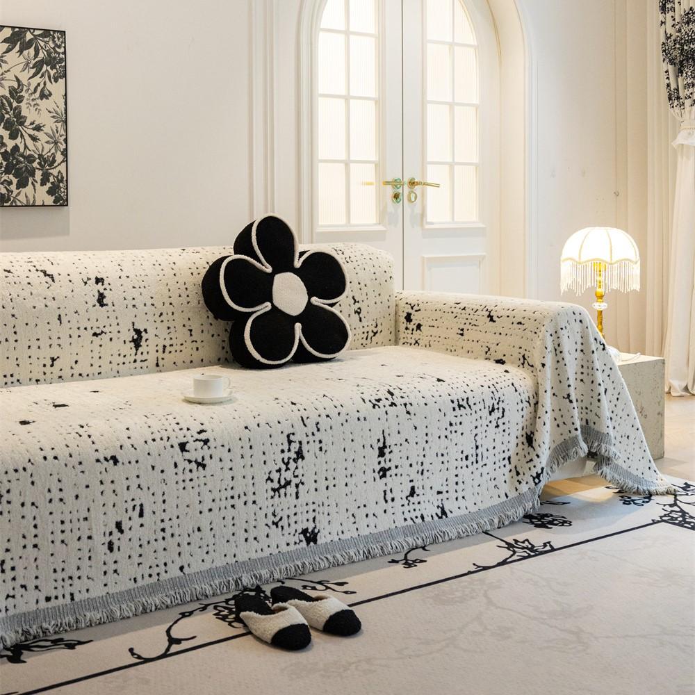 Nordic Throw Blankets for Sofa Bed Single Four Season Plush Sofa Cover Dust Anti-cat Scratch Protection Cover Two-seat Sofa
