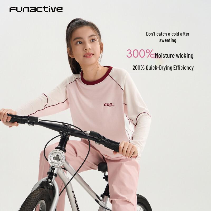 FUN ACTIVE Girls' Merino Wool Long Sleeve Quick-Dry T-Shirt