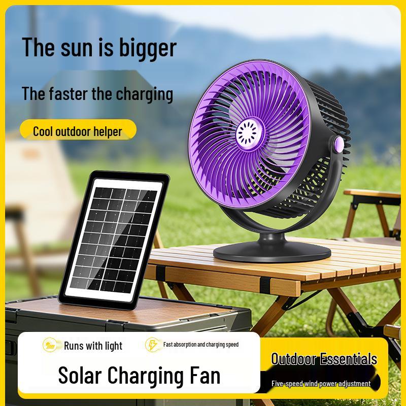 

Portable Solar-Powered USB Desk & Hanging Fan for Home with Strong Air Circulation 28*19CM темно-серого