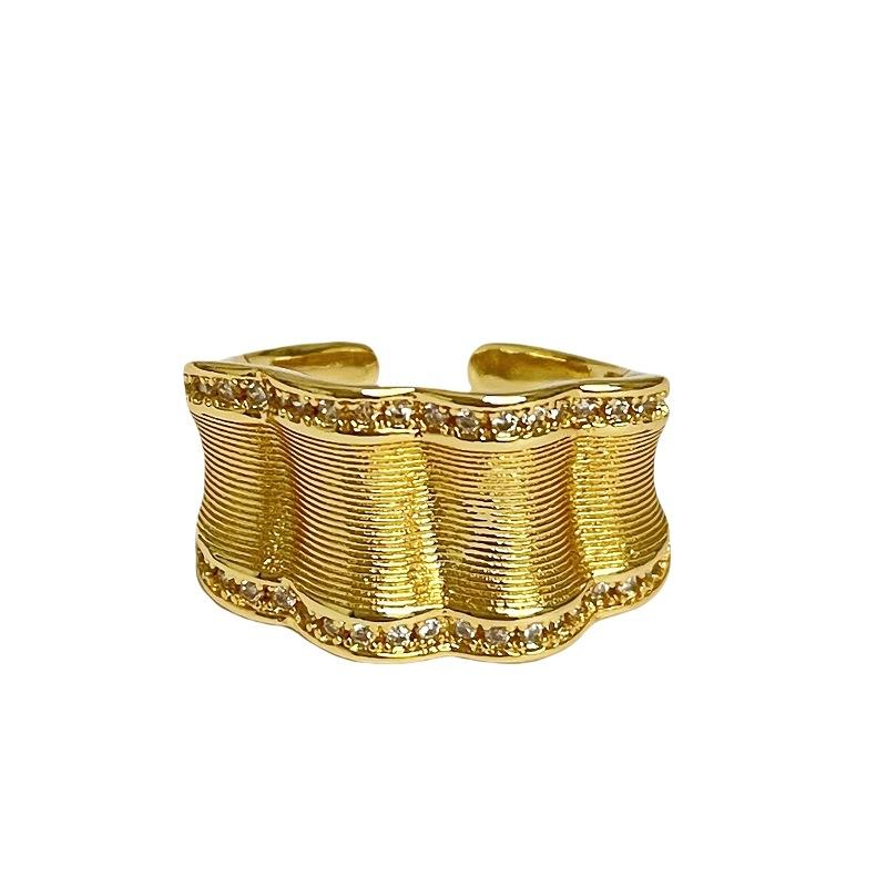 Medieval Style Retro Brushed Court Style Open Ring Temperament Gold Exquisite Light Luxury High Sense Ring