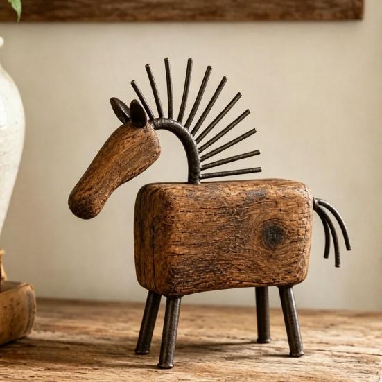 Artistic Horse Sculpture Tray Abstract Figurine, Rustic Statue for Desk Decorative Animal Decoration, Farmhouse Shape Home Office
