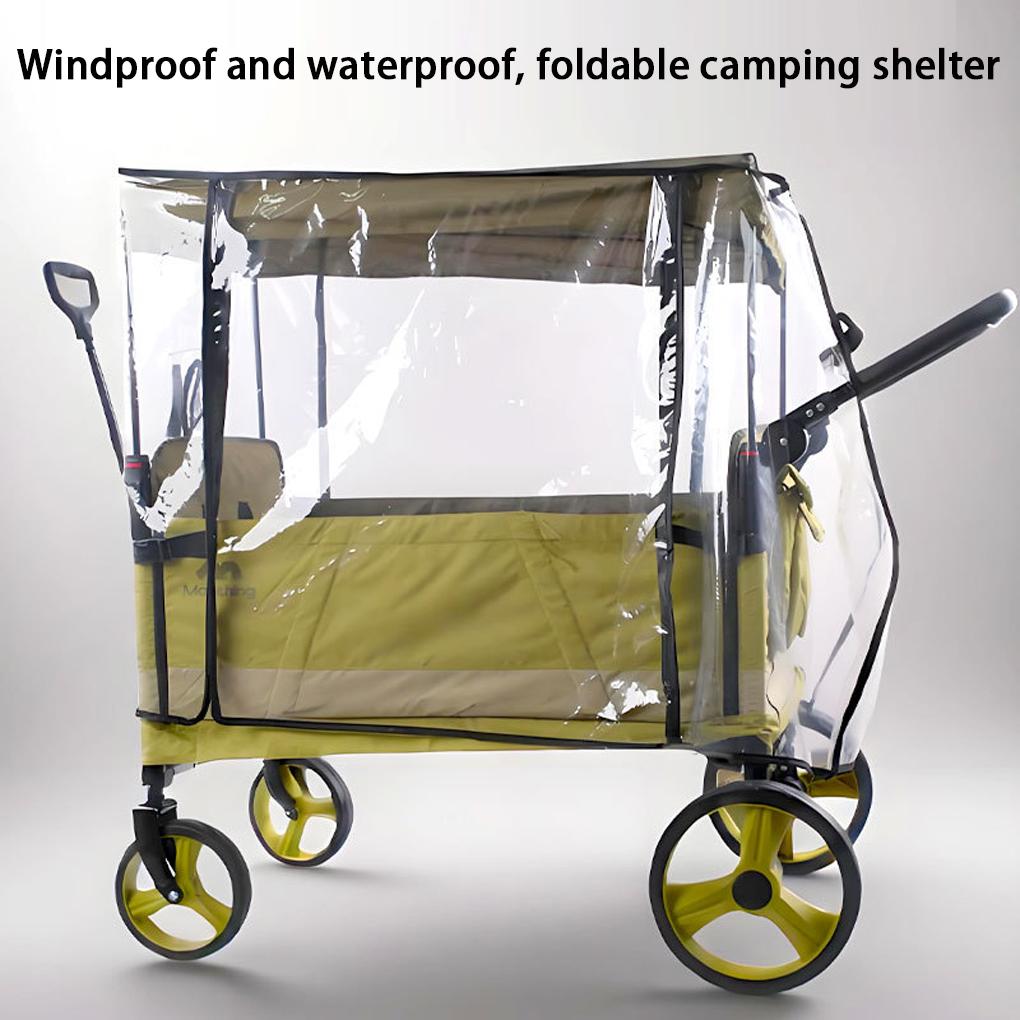 Hot! Stroller Raincover  Foldable And Windproof For Camping Car Baby Carriage Covers With Zipper Handcart Windshield Rain Cover