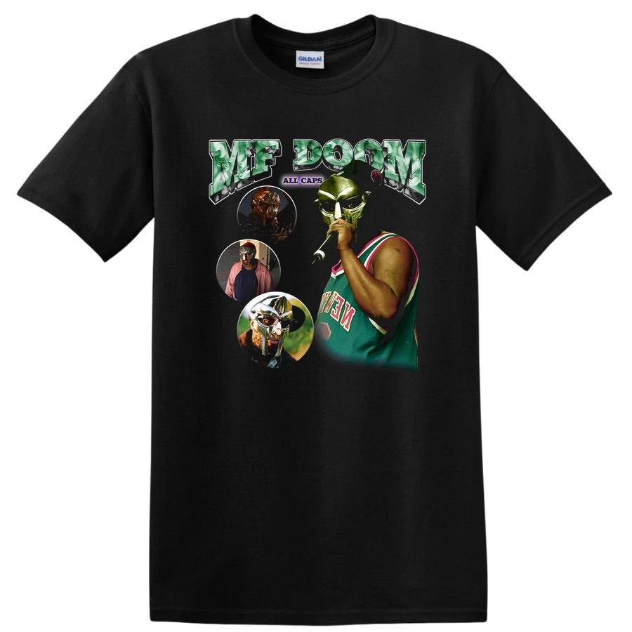 Футболка MF Doom Винтажная Хип-Хоп Графическая Футболка Все Заглавные Стиль Маски Любитель Музыки S