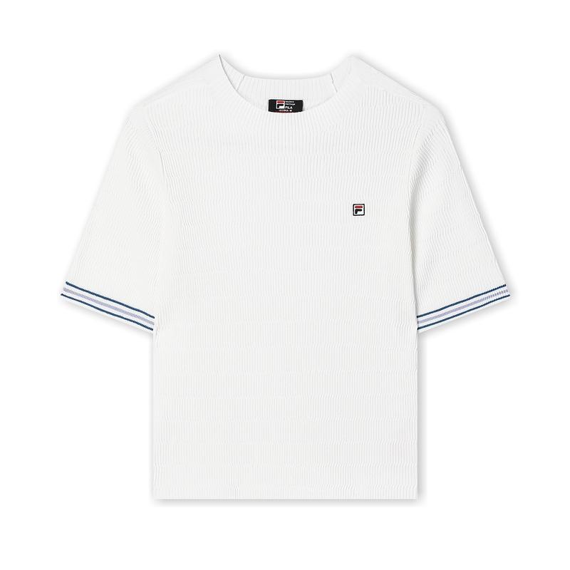 

New FILA Knitwear Women s Steam White F11W431406FIV 165/84A/M