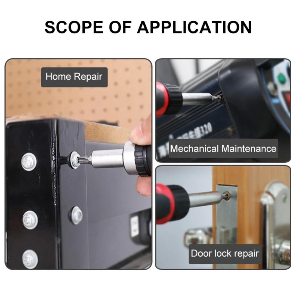 1/4 (6.35mm) Ratchet Screwdriver Bit Holder Handle Multifunctional Magnetic Bit Driver For Slotted Hex Torx Phillips Bit