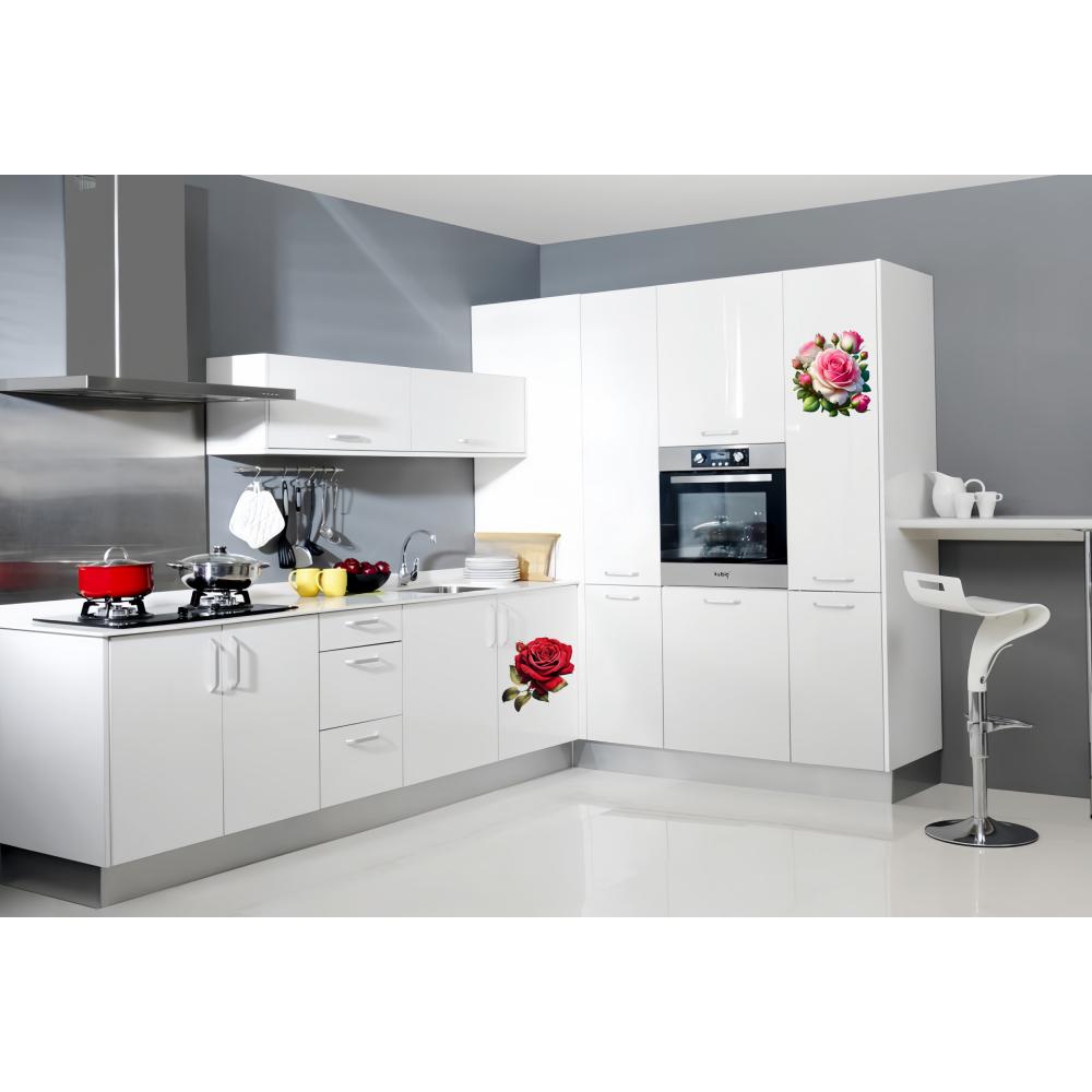 Romantic Rose Wall Sticker Bathroom Toilet Decor Living Room Cabinet Refrigerator Home Decoration Waterproof Decals Stickers S424