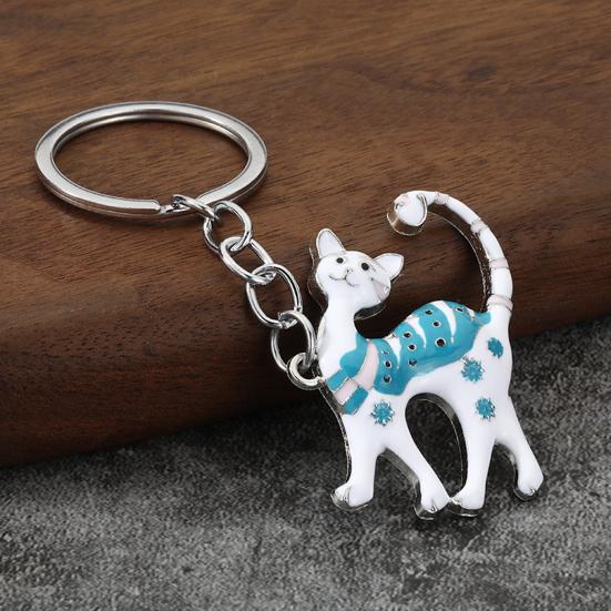 Cat Keychain Pendant Lightweight Metal Keychain Creative Enamel Cat Keyring Portable Key Chain Bag Charms Fun Accessories Gifts