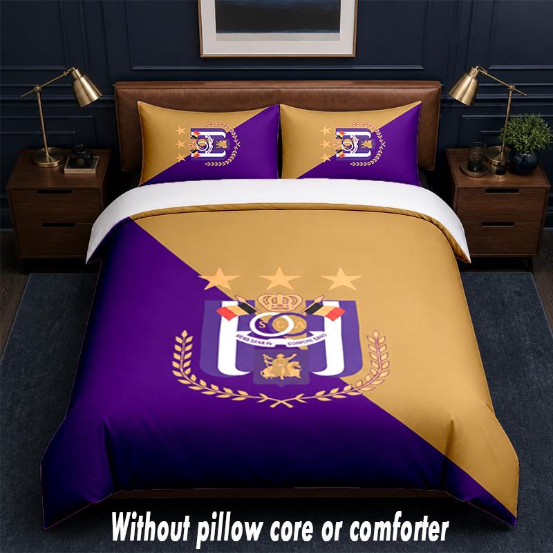 Set Biancheria da Letto Design Anderlecht FC 1 Copripiumino + 2 Federe Morbide Traspiranti Biancheria da Letto per la Casa