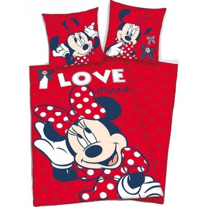 Bedding Set - DISNEY - Minnie - Duvet Cover 140x200 Cm - Pillowcase 63x63 Cm - 100% Microfiber