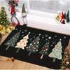 Black Background Doormat With Five Love Trees Dancing In The Sky A Snowflake Christmas Mat Carpet Creative Mat Home Decoration